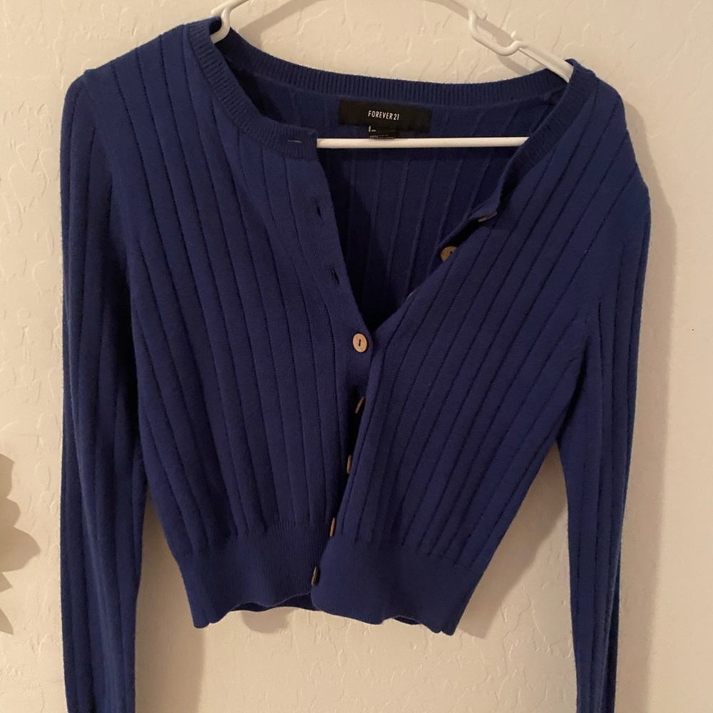 Forever 21 blue button up long sleeve